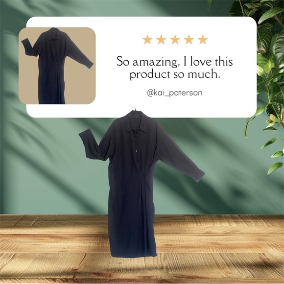 NWT Judith & Charles  Black Heirloom Midi Shirt Dress Size 4 $450 MSRP‎ - Picture 10 of 10